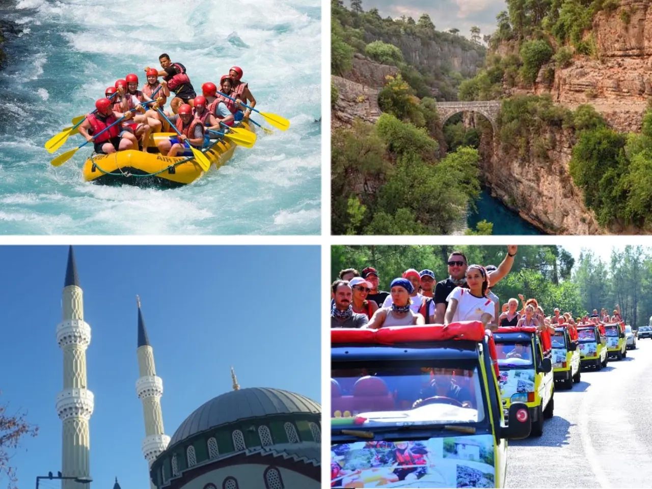 Rafting + Cami + Köprülü Kanyon + Cabrio Safari