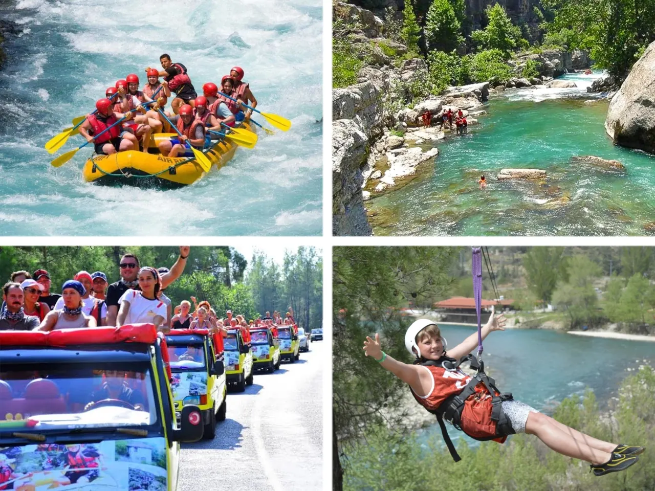 Rafting + Canyoning + Zipline + Cabrio Safari