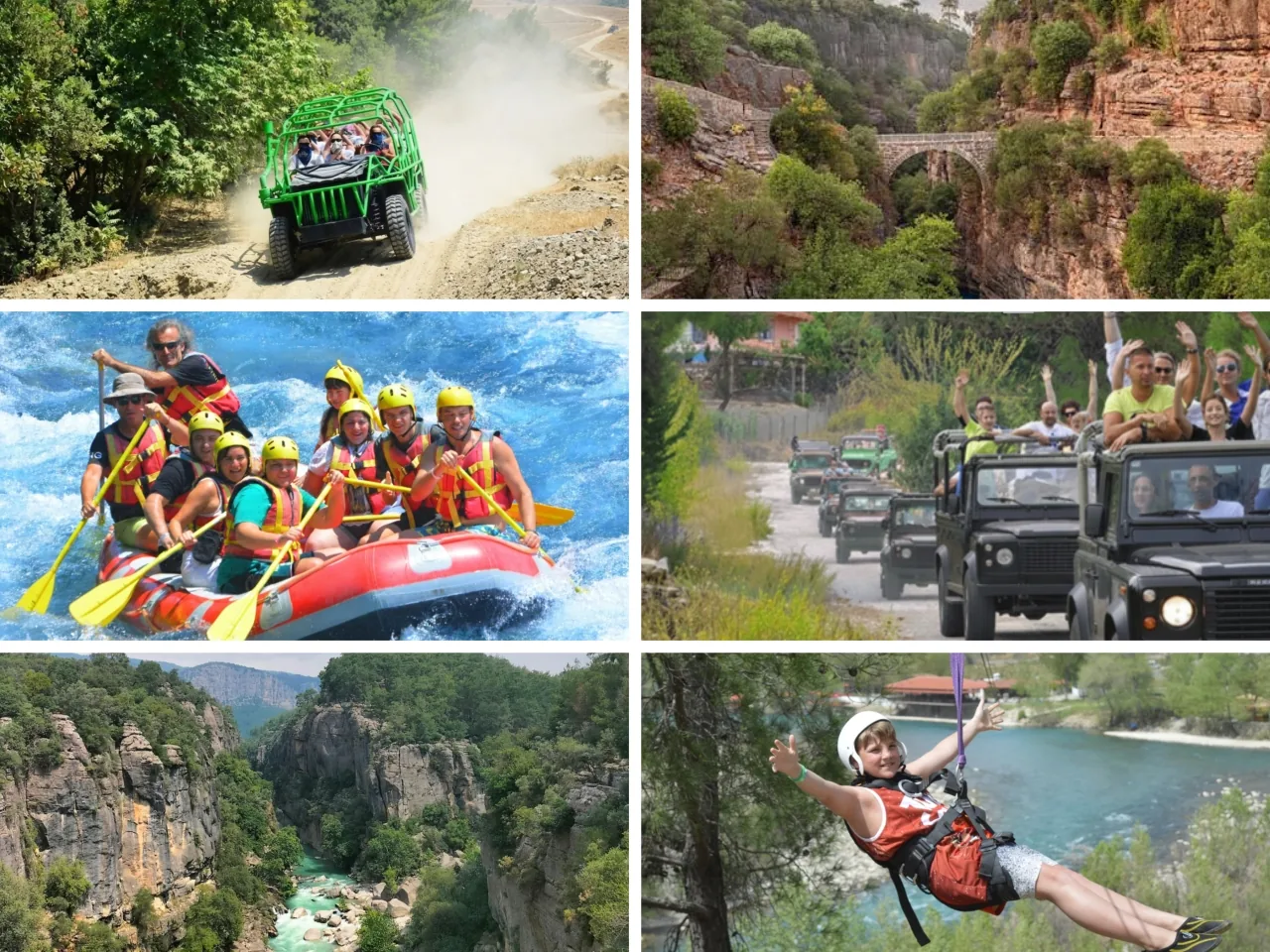 Rafting + Monster + Zipline + Jeep + Köprülü Kanyon