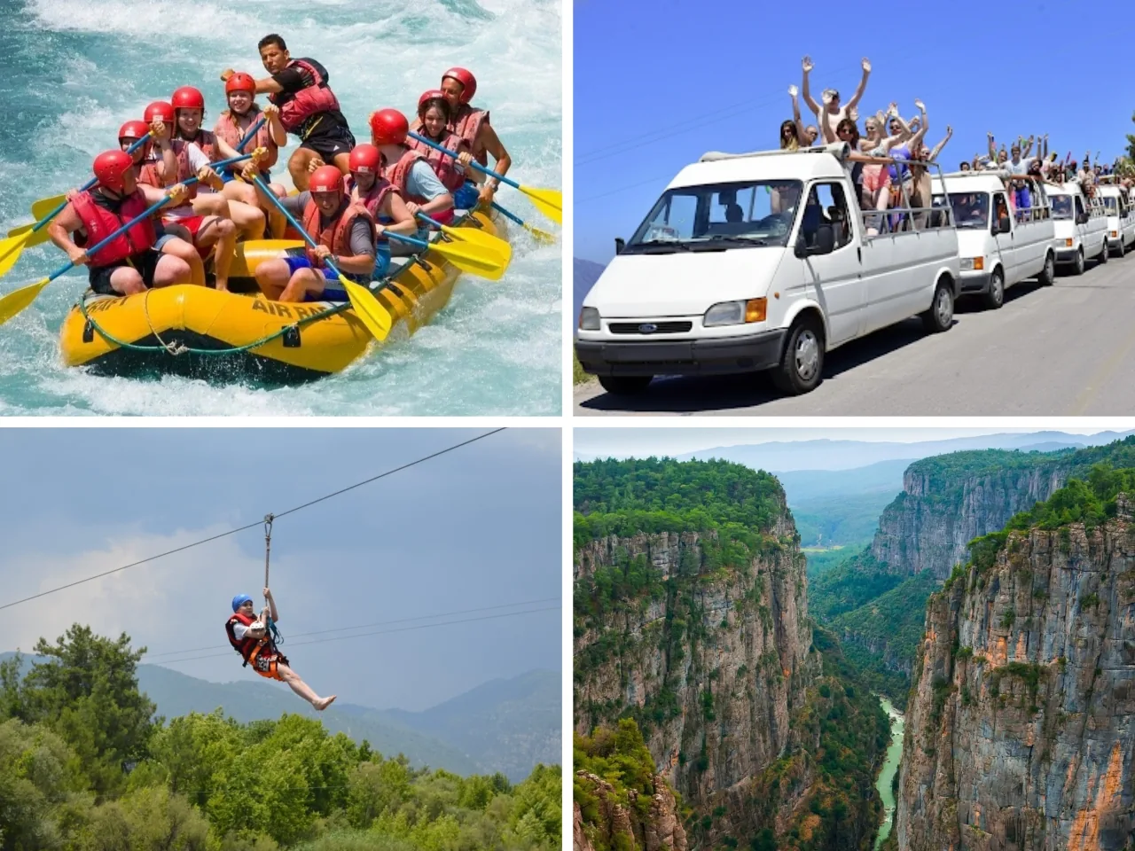 Rafting + Zipline + Tazı Kanyonu + Cabrio Safari